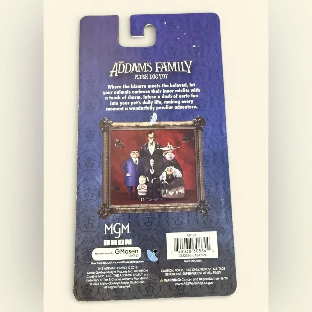The Addams Family Wednesday Plush Dog Toy Gothic Halloween Decor NWT